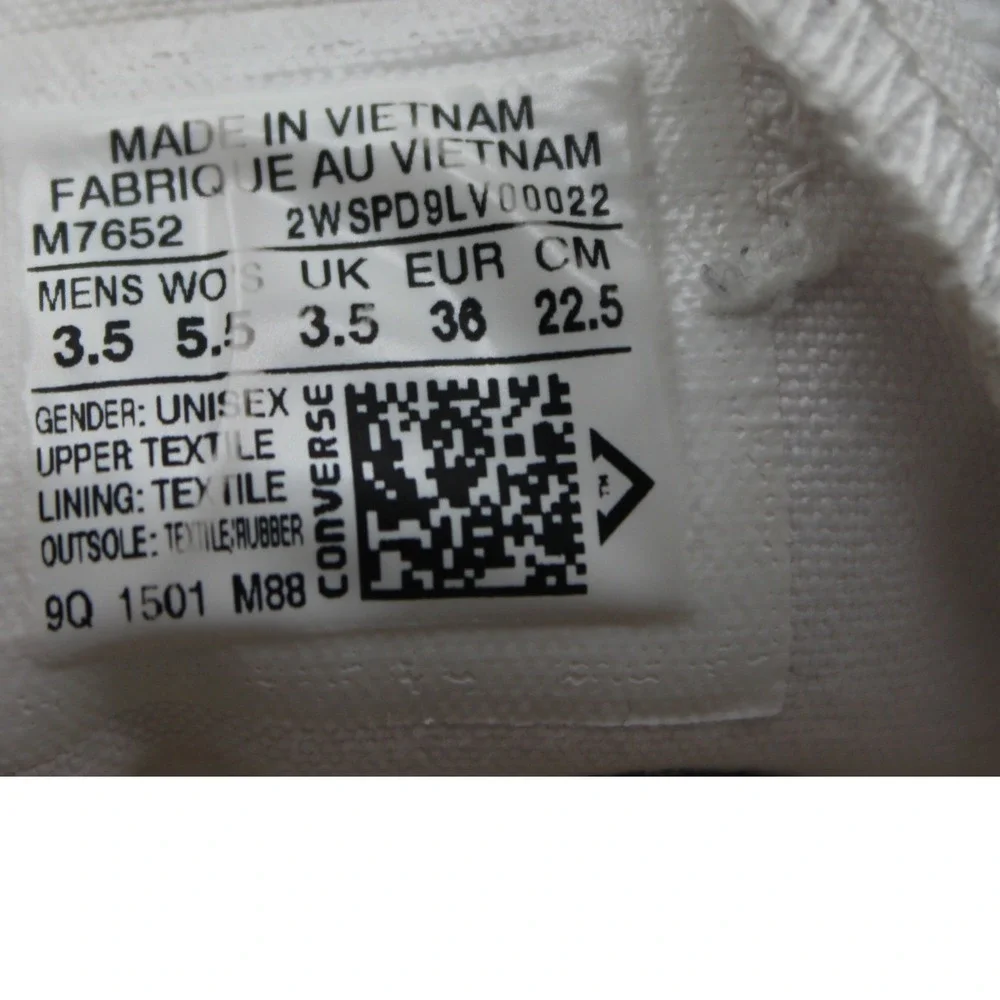 Converse Chuck Taylor All Star Low Top White Canvas Sneakers Mens 3.5 Wos 5.5‎ - Picture 8 of 8